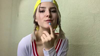 Blonde German teen with big tits and pigtails gave a blowjob to her classmate until he came - upornia.com - Germany