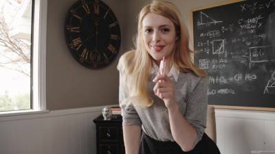 After stydying for exams for a while, blonde schoolgirl felt like having sex with her teacher - txxx.com
