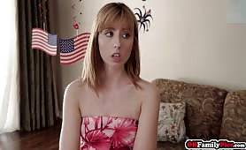 Teen stepsisters celebrate fourth of july on a big cock - al4a.com