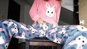 Schoolgirl in Pajamas Teases and Masturbates Pussy - xvideos.com