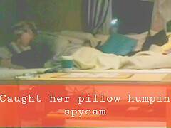 Caught wife pillow humping real spy masturbating - voyeurhit.com