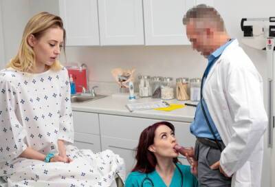 Doctor fucks patient and nurse on the table - xtits.com