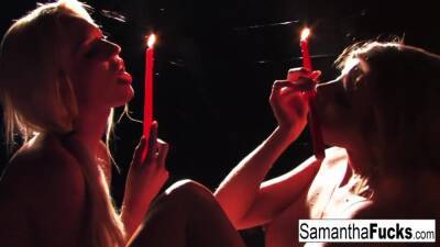 Samantha Saint - Samantha - Samantha & Victoria Play With Candle Wax - Victoria white - xtits.com