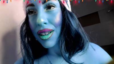 Smurfette Plays With Her Giant Blue Tits And Butt - hclips.com