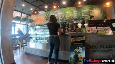 Starbucks coffee date with gorgeous big ass Asian teen girlfriend - hotmovs.com - Thailand