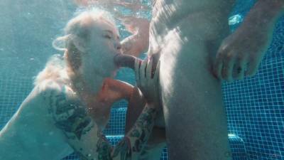 Inventive darling Arteya sucks cock underwater during hot poolside fun - xbabe.com