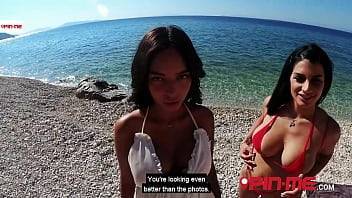 Sofia - Rosa and Sofia like to share & spoil his boner at the beach! Pin-Me.com - xvideos.com - Greece