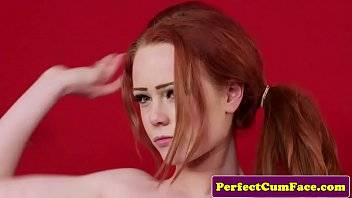 Ella Hughes - Cumloving English redhead cleansup facial - xvideos.com - Britain