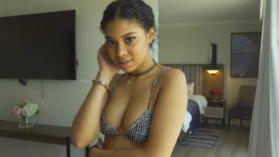 Sweet ebony with big natural tits, first cam fuck - xbabe.com