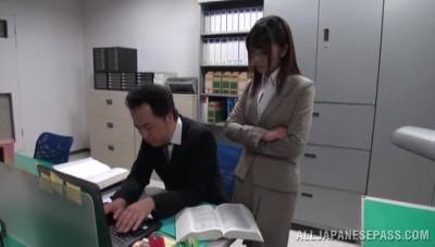 Asian office girl Ayu Sakurai has a blast with a doting lover - hellporno.com - Japan