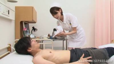 Japan nurse pleases ill patient with extra naughty handjob - xbabe.com - Japan