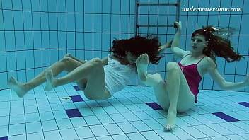 Underwater swimming pool lesbians Lera and Sima Lastova - xvideos.com - Russia