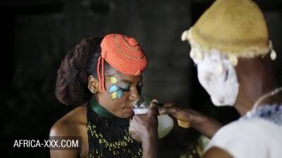 Ebony Girls - Amateur ebony girls share a big dick after ancient African ritual - threesome - xtits.com