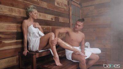 Jessa Rhodes - Xander Corvus - Gorgeous pornstar gets oiled up and sodomized in the sauna - xtits.com