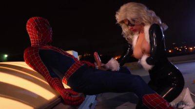 Xander Corvus - cougar - Blonde cougar dazzles with her huge tits while doing Spider Man - xbabe.com