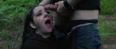 Deepthroat and Facial Outdoors - Brunette Lily Thot Face Fucked In The Forest - rough sex - xhand.com