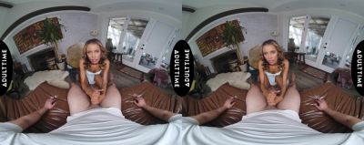 Kylie Le Beau rides a big cock in vr with intense passion on the sofa. - alphaporno.com