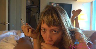 Redhead smokes and blows cock in perverted cam POV oral scenes - alphaporno.com