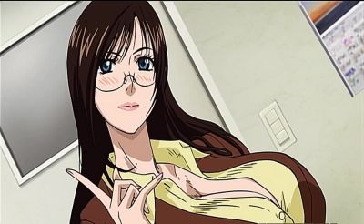 Brunette MILF with big tits and glasses in an office - alphaporno.com