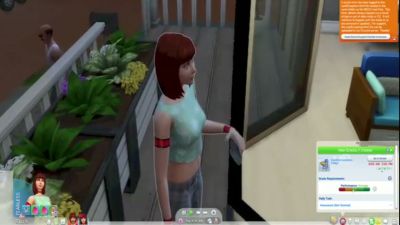 Red-haired MILF with small tits masturbates while being watched through a mirror - yesvids.com